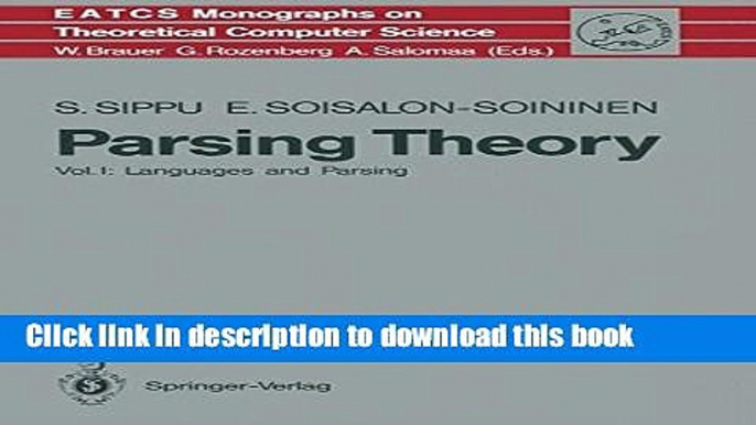 Ebook Parsing Theory: Volume I Languages and Parsing Free Online