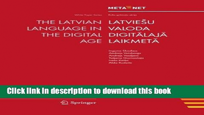 Books The Latvian Language in the Digital Age Free Online