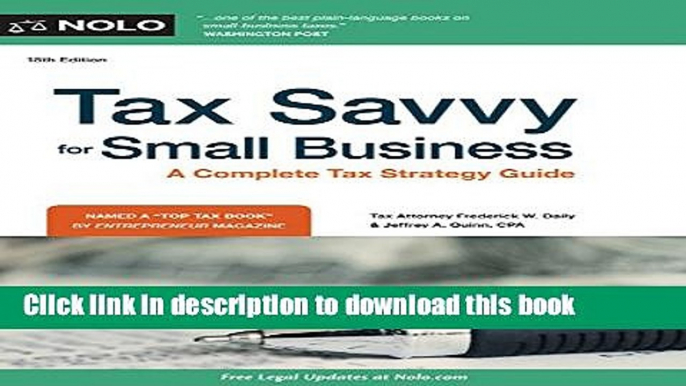 Books Tax Savvy for Small Business: A Complete Tax Strategy Guide Free Online