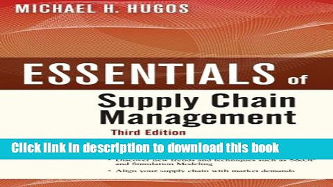 Books Essentials of Supply Chain Management, Third Edition Free Online