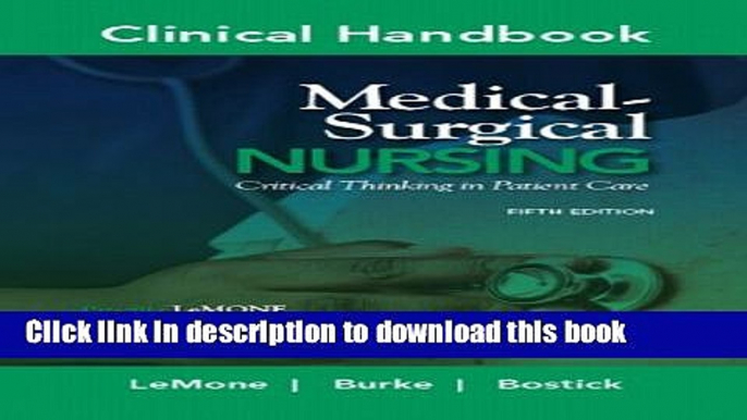 [PDF] Clinical Handbook for Medical-Surgical Nursing: Critical Thinking in Patient Care (Clinical