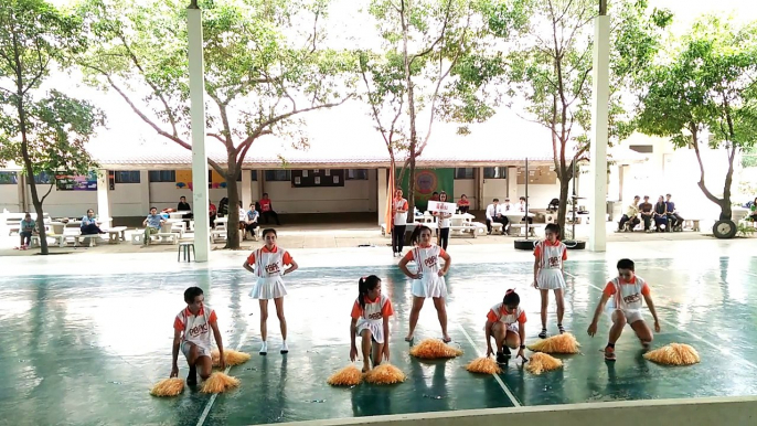 Orange pom pom cheer PBAC Sport Day 59