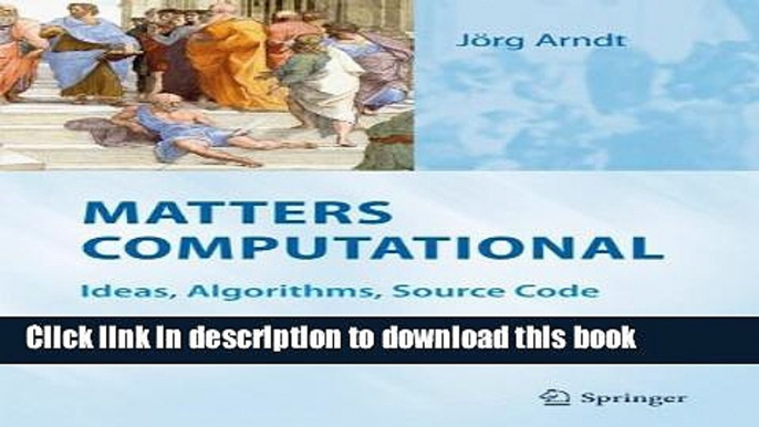 Books Matters Computational: Ideas, Algorithms, Source Code Free Download