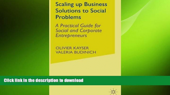 FAVORIT BOOK Scaling up Business Solutions to Social Problems: A Practical Guide for Social and