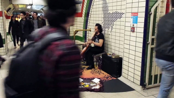 Didgeridoo player Piccadilly Circus Station, London