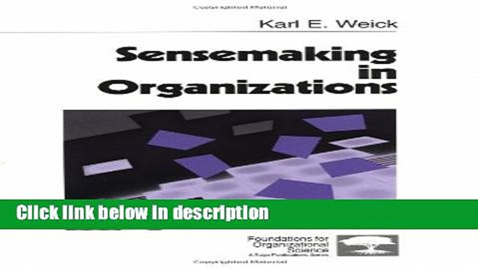 [PDF] Sensemaking in Organizations (Foundations for Organizational Science) Ebook Online