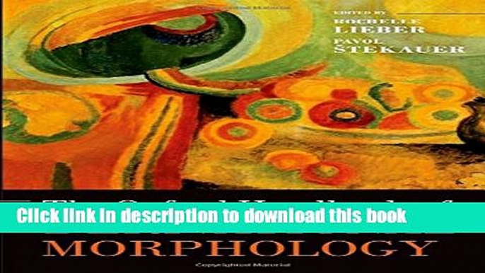 Books The Oxford Handbook of Derivational Morphology Full Online