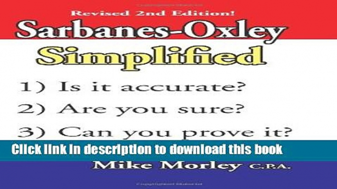 Ebook Sarbanes-Oxley Simplified Full Download