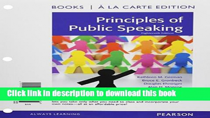 Ebook Principles of Public Speaking, Books a la Carte Plus NEW MyCommunicationLab with eText --