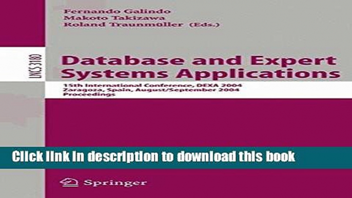 [Popular Books] Database and Expert Systems Applications: 15th International Conference, DEXA