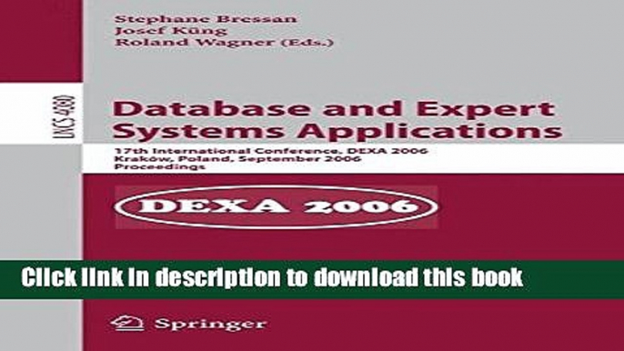 [Popular Books] Database and Expert Systems Applications: 17th International Conference, DEXA