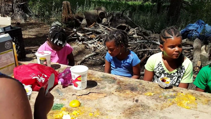 Creating brownies inside an orange!