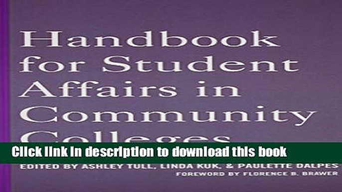 [Fresh] Handbook for Student Affairs in Community Colleges Online Books