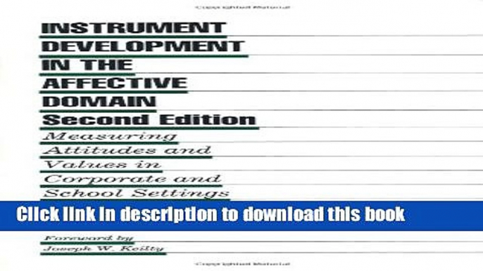 [Popular Books] Instrument Development in the Affective Domain: Measuring Attitudes and Values in