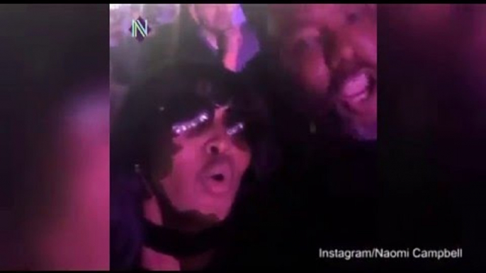 Naomi Campbell and Lee Daniels sing at Stones' Cuban concert