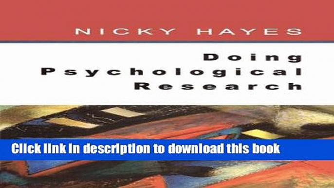 [Popular Books] Doing Psychological Research Free Online