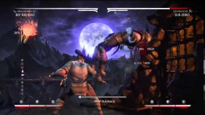 Mortal Kombat X Bo' Rai Cho 37% no meter Korner Kombo