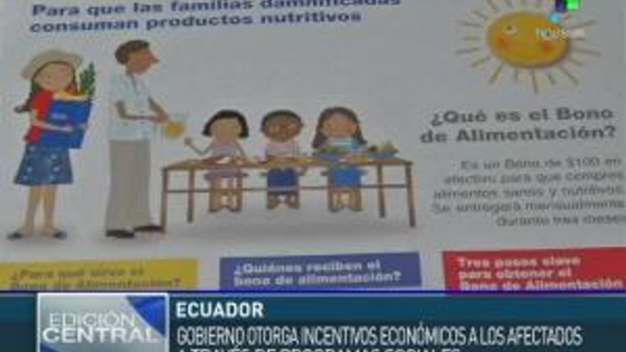 Ecuador: gob. entrega incentivos y bonos a afectados por terremoto