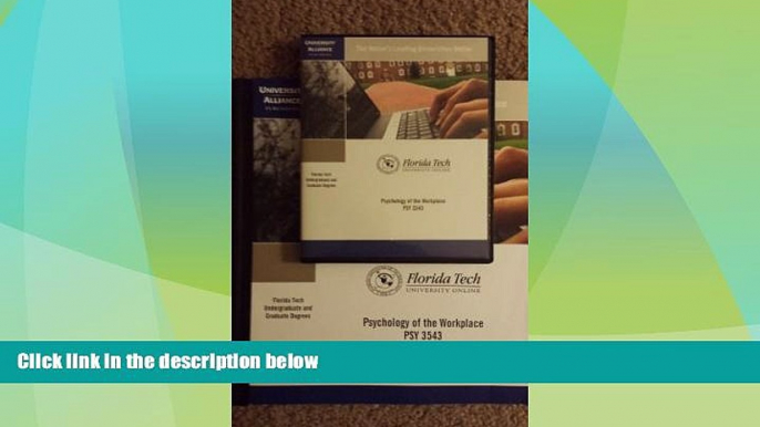 READ FREE FULL  Industrial/organizational Psychology: Understanding The Workplace (Study Guide)