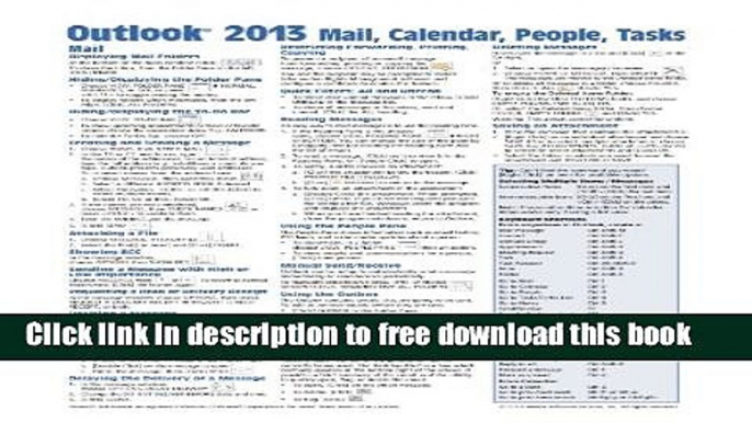 [Download] Outlook 2013 Mail, Calendar, People, Tasks Quick Reference (Cheat Sheet of