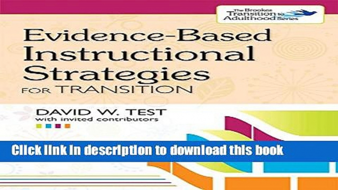 [Popular Books] Evidence-Based Instructional Strategies for Transition Full Online