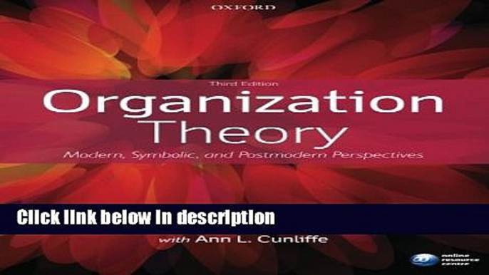 [PDF] Organization Theory: Modern, Symbolic, and Postmodern Perspectives Book Online