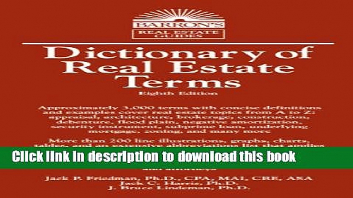 [Popular] Dictionary of Real Estate Terms (Barron s Business Dictionaries) Paperback Collection