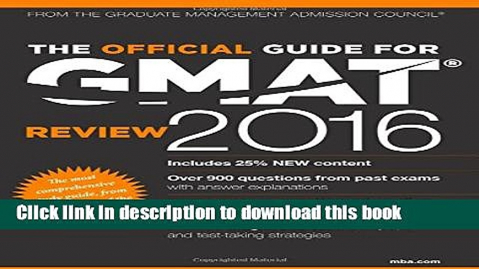 [Popular] The Official Guide for GMAT Review 2016 with Online Question Bank and Exclusive Video