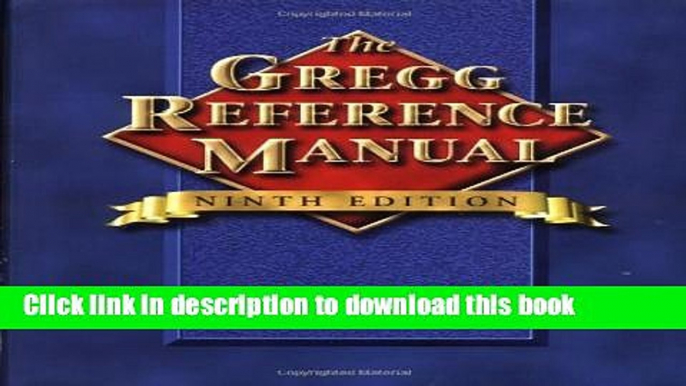 [Popular] The Gregg Reference Manual Kindle Online