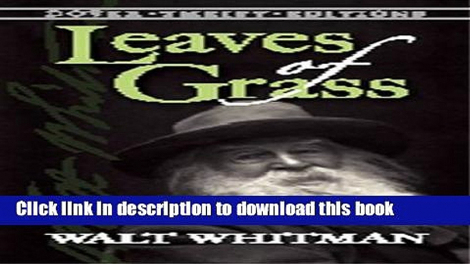 [Download] Leaves of Grass: The Original 1855 Edition Hardcover Collection