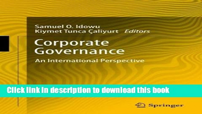 [Download] Corporate Governance: An International Perspective (Csr, Sustainability, Ethics