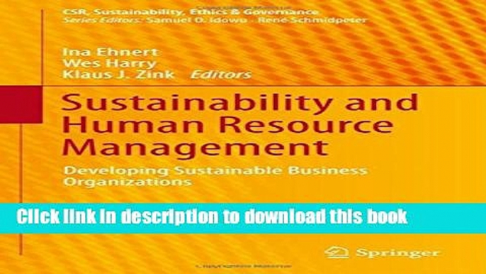 [Download] Sustainability and Human Resource Management: Developing Sustainable Business