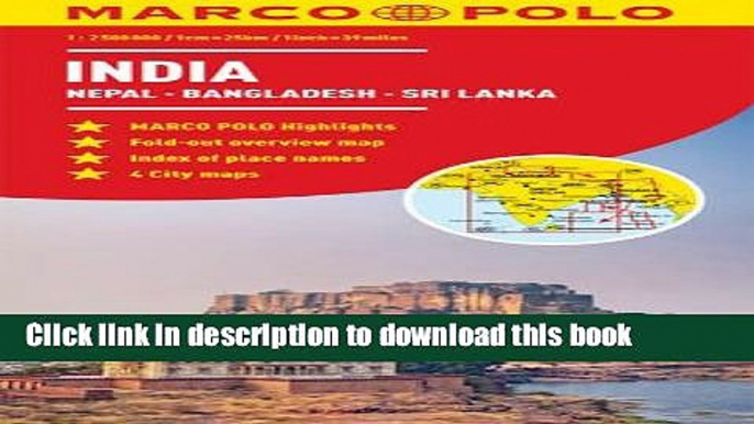 [Popular] India, Nepal, Bhutan, Bangladesh, Sri Lanka Marco Polo Map Paperback Free