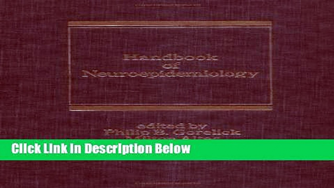 Ebook Handbook of Neuroepidemiology (Neurological Disease and Therapy) Full Download