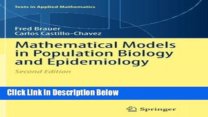 Ebook Mathematical Models in Population Biology and Epidemiology (Texts in Applied Mathematics)