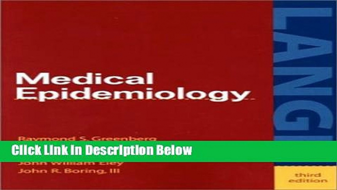 Ebook Medical Epidemiology (Lange Basic Science) Free Online