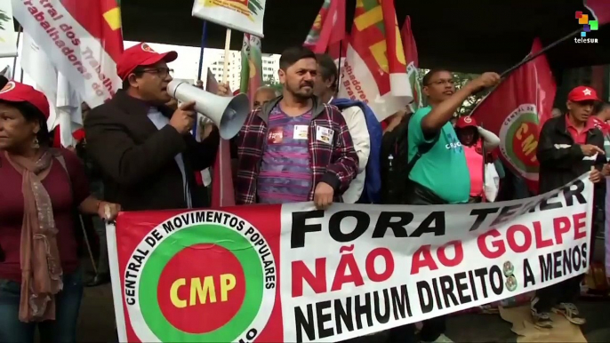 Brazilian Workers March Against 'Coup' Govt