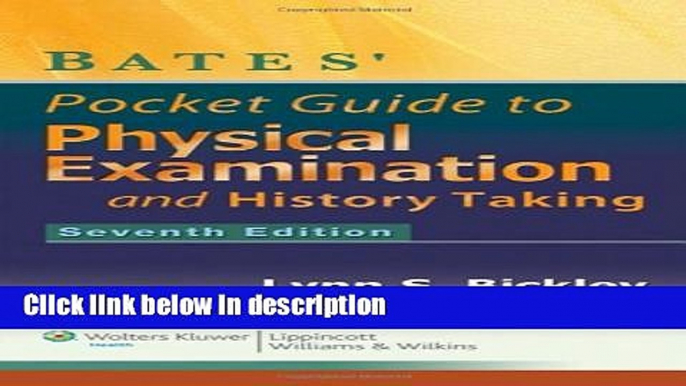 Books Bates  Pocket Guide to Physical Examination and History Taking Full Online