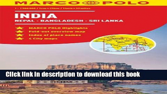 [Download] India, Nepal, Bhutan, Bangladesh, Sri Lanka Marco Polo Map Paperback Online