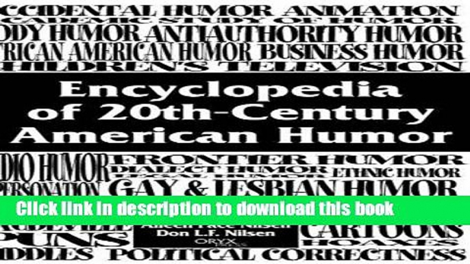 [PDF] Encyclopedia of 20th-Century American Humor Free Online