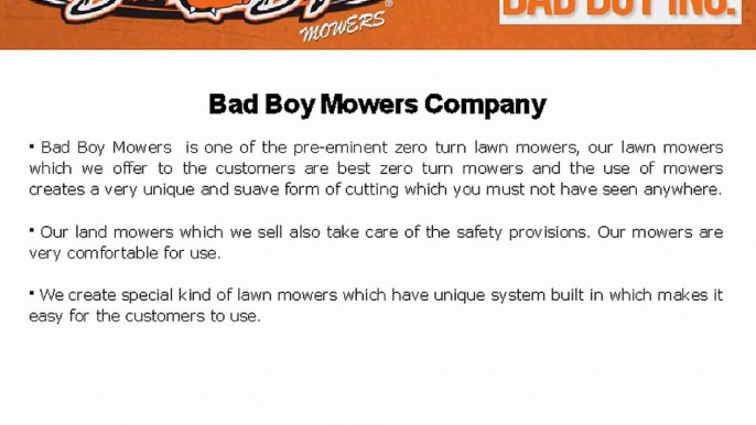 Bad Boy Mowers is the Best Zero Turn Mowers for Lawn