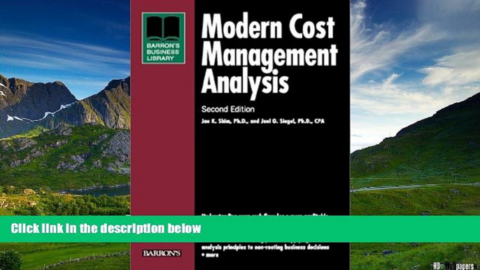 Must Have  Modern Cost Management and Analysis (Barron s Business Library)  READ Ebook Full Ebook