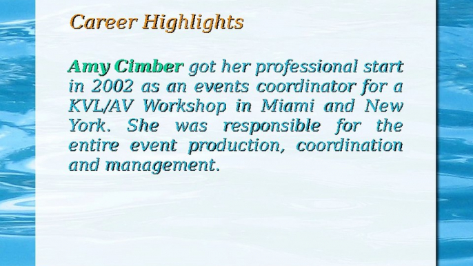 Amy Cimber Started Her Career as an Events Coordinator for a KVLAV Workshop