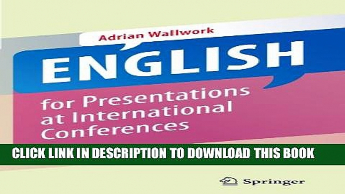 New Book English for Presentations at International Conferences