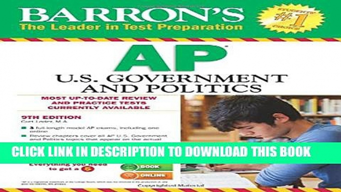 New Book Barron s AP U.S. Government and Politics, 9th Edition (Barron s AP United States