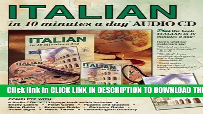 New Book ITALIAN in 10 minutes a dayÂ® AUDIO CD.