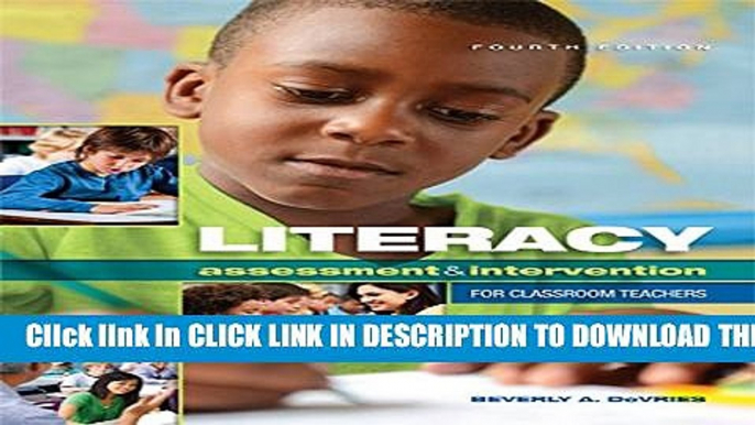 New Book Literacy Assessment   Intervention for Classroom Teachers