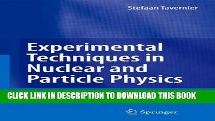 New Book Experimental Techniques in Nuclear and Particle Physics