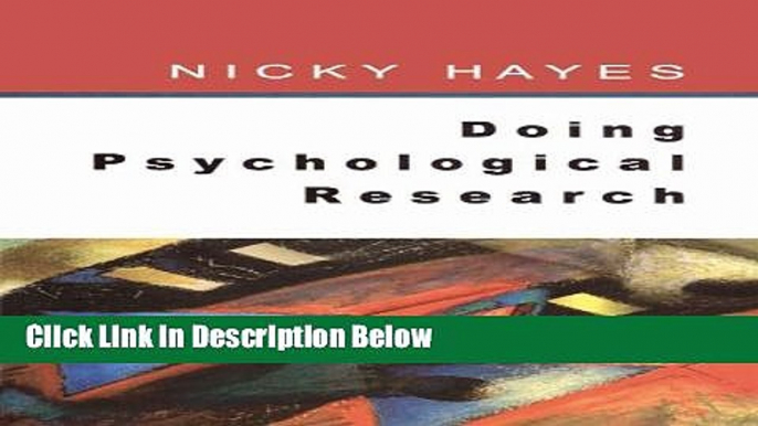 Books Doing Psychological Research Full Online