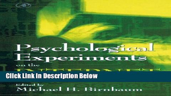 Ebook Psychological Experiments on the Internet Full Online